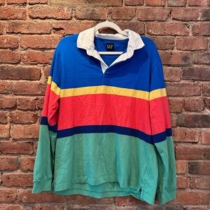 Classic Striped Rugby Polo Shirt - colorblock Gap M